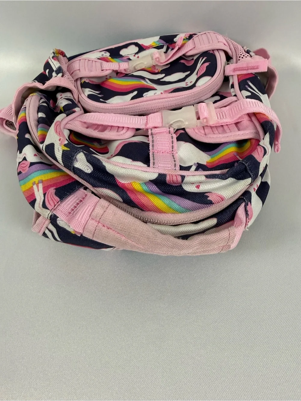 Pottery Barn Kids Unicorn Rainbow Backpack | Pre‑K/K | Pink Navy